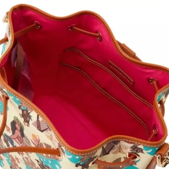 Dooney & Bourke Disney Moana Kakamora Leather Bucket Drawstring Bag Purse NWT - Picture 2 of 2